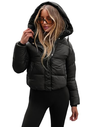 OZONEE Damen Winterjacke Jacke Winter Farbvarianten Übergangsjacke Warm Bomberjacke Steppjacke Wintermantel Daunenjacke Leichte Outdoor Puffer Jacket Übergangs JS/16M9188Z/392 SCHWARZ L von OZONEE