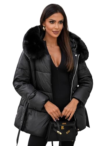 OZONEE Damen Winterjacke Jacke Winter Farbvarianten Übergangsjacke Warm Bomberjacke Steppjacke Wintermantel Daunenjacke Leichte Outdoor Puffer Jacket Übergangs JS/16M9206Z/392 SCHWARZ S von OZONEE