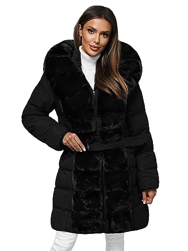 OZONEE Damen Winterjacke Jacke Winter Farbvarianten Übergangsjacke Warm Bomberjacke Steppjacke Wintermantel Daunenjacke Leichte Outdoor Puffer Jacket Übergangs JS/5M3158Z/392 SCHWARZ M von OZONEE