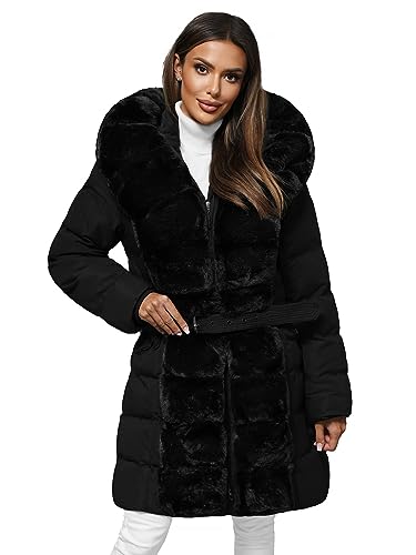 OZONEE Damen Winterjacke Jacke Winter Farbvarianten Übergangsjacke Warm Bomberjacke Steppjacke Wintermantel Daunenjacke Leichte Outdoor Puffer Jacket Übergangs JS/5M3158Z/392 SCHWARZ XL von OZONEE