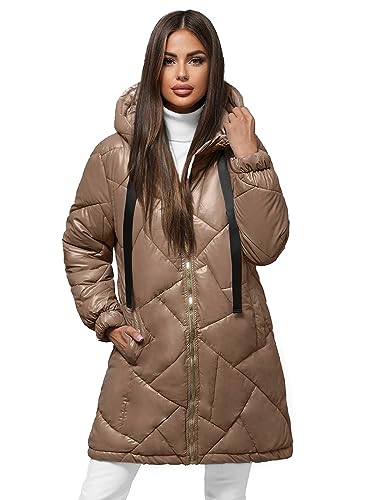 OZONEE Damen Winterjacke Jacke Winter Farbvarianten Übergangsjacke Warm Bomberjacke Steppjacke Wintermantel Daunenjacke Leichte Outdoor Puffer Jacket Übergangs JS/5M3189Z/84 CAMEL M von OZONEE