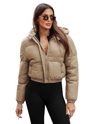 OZONEE Damen Winterjacke Jacke Winter Farbvarianten Übergangsjacke Warm Bomberjacke Steppjacke Wintermantel Daunenjacke Leichte Outdoor Puffer Jacket Übergangs JS/5M3260Z/84 DUNKELBEIGE M von OZONEE
