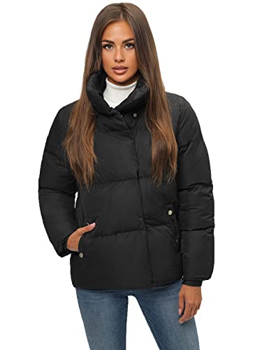 OZONEE Damen Winterjacke Jacke Winter Farbvarianten Übergangsjacke Warm Bomberjacke Steppjacke Wintermantel Daunenjacke Leichte Outdoor Puffer Jacket Übergangs JS/M23062Z/392 SCHWARZ XL von OZONEE