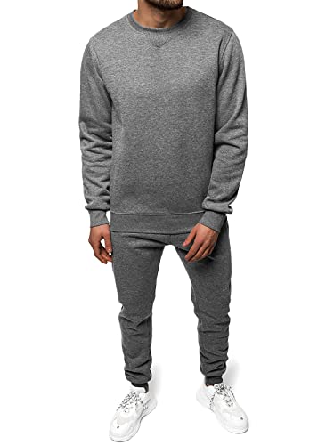 OZONEE Herren 2-Teilig Set Sweatshirt + Jogginghose Jogginganzug Pullover Trainingshose Trainingsanzug Sportanzug Freizeitanzug Sport Anzug Tracksuit Fitnessanzug 777/7348DR/5 DUNKELGRAU L von OZONEE