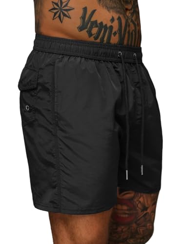 OZONEE Herren Badehose Badeshorts Eng Lang Shorts Sporthose Jogginghose Kurz Laufshorts Sport Sportshorts Trainingshose Schwimmhose Sweatshorts Freizeithose Hose 777/5862S/1 SCHWARZ XL von OZONEE