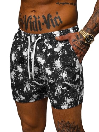 OZONEE Herren Badehose Badeshorts Eng Lang Shorts Sporthose Jogginghose Kurz Laufshorts Sport Sportshorts Trainingshose Schwimmhose Sweatshorts Freizeithose Hose 777/8512S BLAU XXL von OZONEE