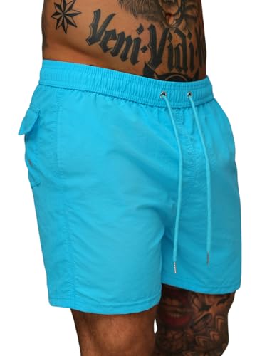 OZONEE Herren Badehose Badeshorts Eng Lang Shorts Sporthose Jogginghose Kurz Laufshorts Sport Sportshorts Trainingshose Schwimmhose Sweatshorts Freizeithose Hose JS/XL018Z/62 HIMMELBLAU M von OZONEE