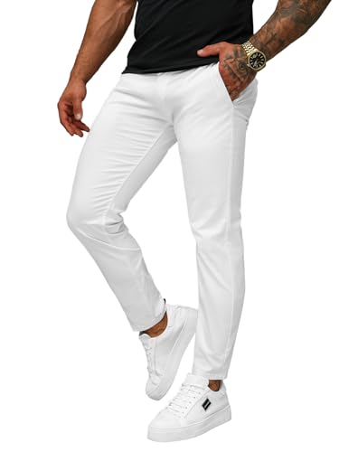 OZONEE Herren Chino Hose Chinos Stoffhose Chinohose Anzughose Anzug Herrenhose Röhrenhose Pants Elegant Business Slim Fit Regular Klassisch Classic Basic BL/SK222Z/2 WEIß W36 OZONEE Herren Chino Hose Chinos Stoffhose Chinohose Anzughose Anzug Herrenhose Röhrenhose Pants Elegant Business Slim Fit Regular Klassisch Classic Basic BL/SK222Z/2 WEIß W36 von OZONEE