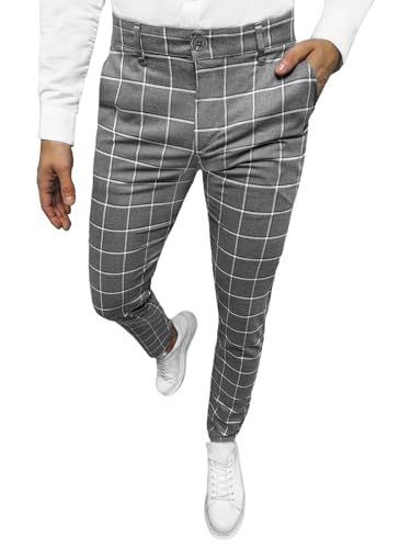 OZONEE Herren Chino Hose Chinos Stoffhose Chinohose Anzughose Anzug Herrenhose Röhrenhose Pants Elegant Business Slim Fit Regular Klassisch Classic Basic DJ/5522 ANTRAZIT W36 von OZONEE