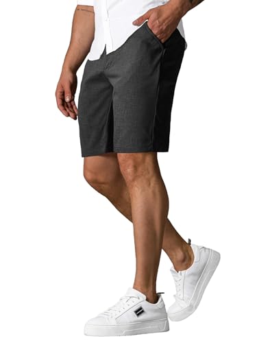 OZONEE Herren Chino Hose Kurz Chinos Shorts Stoffhose Chinohose Bermuda Pants Freizeitshorts Freizeithose Sommer Slim Fit Regular Casual Classic Basic DJ/4400Z ANTHRAZIT 36 von OZONEE