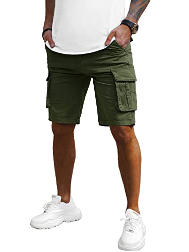 OZONEE Herren Chino Hose Kurz Chinos Shorts Stoffhose Chinohose Bermuda Pants Freizeitshorts Freizeithose Sommer Slim Fit Regular Casual Classic Basic T/XX160086Z/3 GRÜN 28 von OZONEE