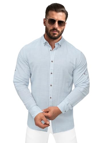 OZONEE Herren Hemd Freizeithemd Shirt Langarm Tailored Fit Flanellhemd Langarmhemd Langärmliges Slim Fit Freizeit Business Männer Jungen Trachtenhemd O/V148Z HELLBLAU L OZONEE Herren Hemd Freizeithemd Shirt Langarm Tailored Fit Flanellhemd Langarmhemd Langärmliges Slim Fit Freizeit Business Männer Jungen Trachtenhemd O/V148Z HELLBLAU L von OZONEE