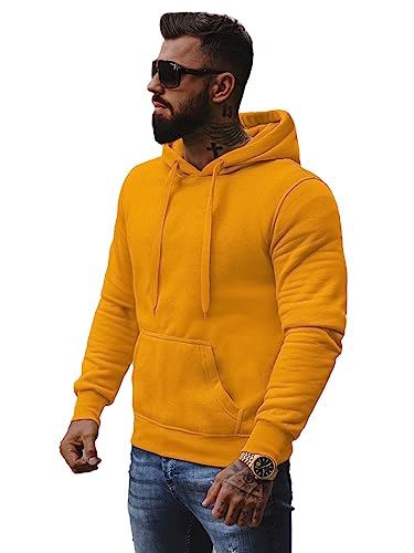 OZONEE Herren Hoodie Sweatjacke Kapuzenpullover Sweatshirt Farbvarianten Kapuzenjacke Kapuzenpulli mit Reißverschluss Langarm Sport Style Casual Fitness Training Basic 777/948B Camel 2XL von OZONEE