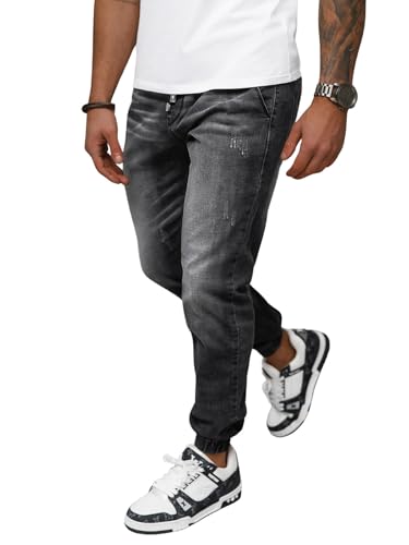 OZONEE Herren Jeans Hose Herrenjeans Jeanshose Skinny Röhrenjeans Biker Jogger Stretch Regular Slim Fit Straight Sportjeans Cargohose Cargo Destroyed Look Verwaschen 777/4148S SCHWARZ XL von OZONEE