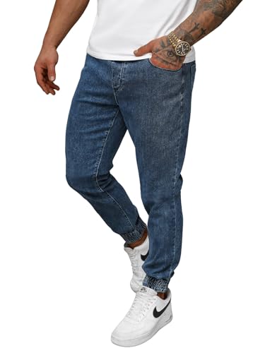 OZONEE Herren Jeans Hose Herrenjeans Jeanshose Skinny Röhrenjeans Biker Jogger Stretch Regular Slim Fit Straight Sportjeans Cargohose Cargo Destroyed Look Verwaschen NB/MP0272BSZ BLAU XL von OZONEE