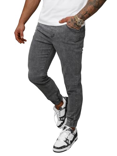 OZONEE Herren Jeans Hose Herrenjeans Jeanshose Skinny Röhrenjeans Biker Jogger Stretch Regular Slim Fit Straight Sportjeans Cargohose Cargo Destroyed Look Verwaschen NB/MP0272GCZ GRAU L von OZONEE