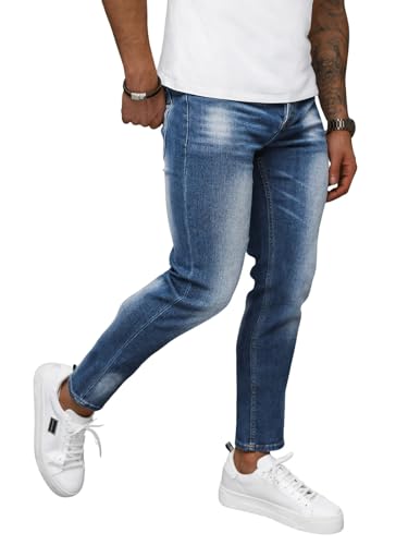 OZONEE Herren Jeans Hose Herrenjeans Jeanshose Skinny Röhrenjeans Biker Stretch Regular Slim Fit Straight Sportjeans Herrenhose Denim Baumwolle Baumwollmischung 777/6271S BLAU 29 von OZONEE