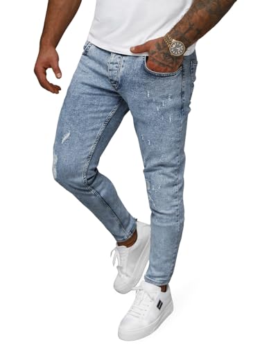 OZONEE Herren Jeans Hose Herrenjeans Jeanshose Skinny Röhrenjeans Biker Stretch Regular Slim Fit Straight Sportjeans Herrenhose Denim Baumwolle Baumwollmischung 777/6288S/2 BLAU 33 von OZONEE
