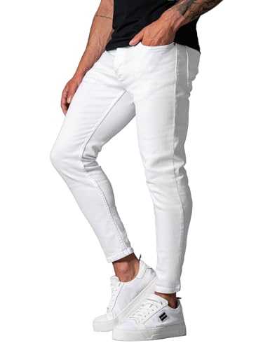 OZONEE Herren Jeans Hose Herrenjeans Jeanshose Skinny Röhrenjeans Biker Stretch Regular Slim Fit Straight Sportjeans Herrenhose Denim Baumwolle Baumwollmischung E/5348Z/01 WEIß 32 von OZONEE