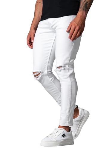 OZONEE Herren Jeans Hose Herrenjeans Jeanshose Skinny Röhrenjeans Biker Stretch Regular Slim Fit Straight Sportjeans Herrenhose Denim Baumwolle Baumwollmischung E/5391Z/01 WEIß 31 von OZONEE