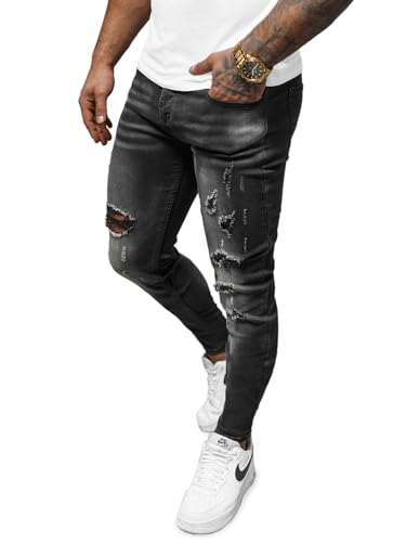 OZONEE Herren Jeans Hose Herrenjeans Jeanshose Skinny Röhrenjeans Biker Stretch Regular Slim Fit Straight Sportjeans Herrenhose Denim Baumwolle Baumwollmischung NB/MP0020NZ SCHWARZ 31 von OZONEE