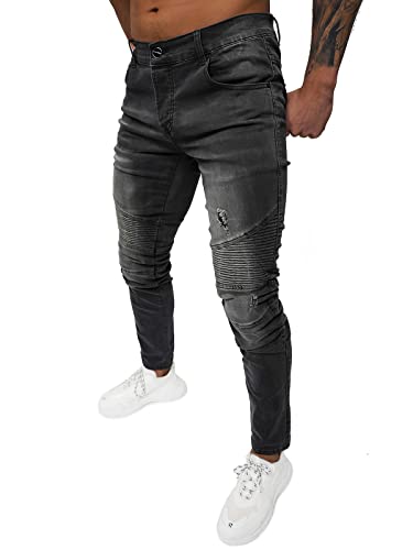 OZONEE Herren Jeans Hose Herrenjeans Jeanshose Skinny Röhrenjeans Biker Stretch Regular Slim Fit Straight Sportjeans Herrenhose Denim Baumwolle Baumwollmischung NB/MP0028GZ DUNKELGRAU 30 von OZONEE