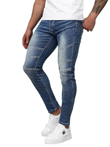 OZONEE Herren Jeans Hose Herrenjeans Jeanshose Skinny Röhrenjeans Biker Stretch Regular Slim Fit Straight Sportjeans Herrenhose Denim Baumwolle Baumwollmischung NB/MP0082BSZ DUNKELBLAU 31 von OZONEE
