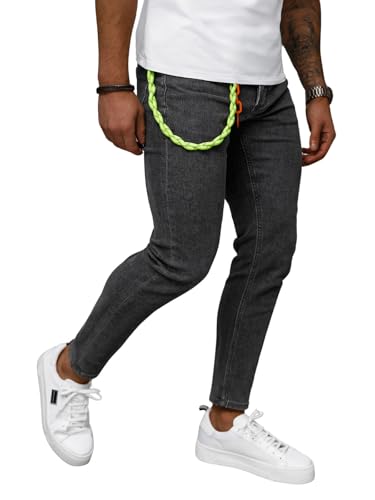 OZONEE Herren Jeans Hose Herrenjeans Jeanshose Skinny Röhrenjeans Biker Stretch Regular Slim Fit Straight Sportjeans Herrenhose Denim Baumwolle Baumwollmischung NB/MP0191GZ DUNKELGRAU 34 von OZONEE