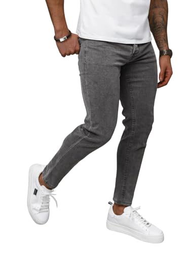 OZONEE Herren Jeans Hose Herrenjeans Jeanshose Skinny Röhrenjeans Biker Stretch Regular Slim Fit Straight Sportjeans Herrenhose Denim Baumwolle Baumwollmischung NB/MP0192GSZ DUNKELGRAU 32 von OZONEE