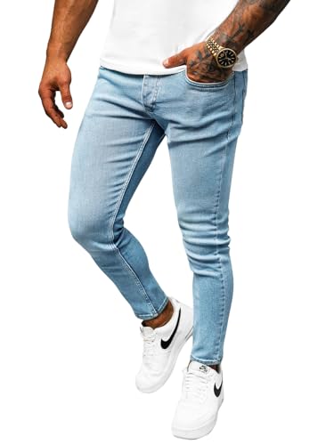 OZONEE Herren Jeans Hose Herrenjeans Jeanshose Skinny Röhrenjeans Biker Stretch Regular Slim Fit Straight Sportjeans Herrenhose Denim Baumwolle Baumwollmischung O/2335Z BLAU 31 von OZONEE