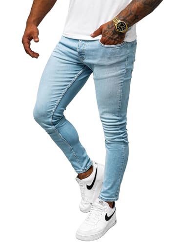 OZONEE Herren Jeans Hose Herrenjeans Jeanshose Skinny Röhrenjeans Biker Stretch Regular Slim Fit Straight Sportjeans Herrenhose Denim Baumwolle Baumwollmischung O/426SPZ BLAU 30 von OZONEE
