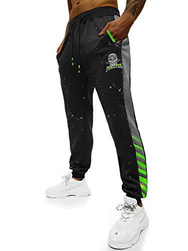 OZONEE Herren Jogginghose Hose Sport Trainingshose Sporthose Freizeithose Unifarbe Herrenhose Sweatpants Fitnesshose Sweathose Fußballhose Joggpants Jogpants JS/K10232Z SCHWARZ L von OZONEE