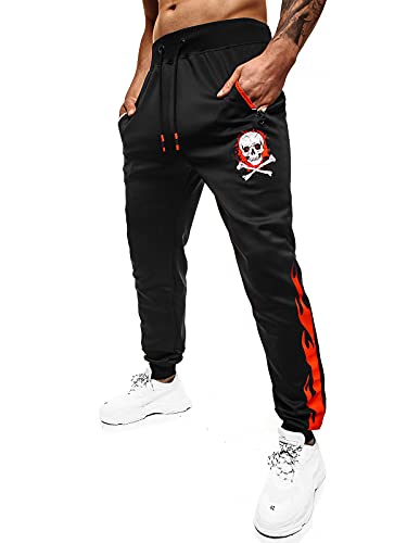 OZONEE Herren Jogginghose Hose Sport Trainingshose Sporthose Freizeithose Unifarbe Herrenhose Sweatpants Fitnesshose Sweathose Fußballhose Joggpants Jogpants JS/K10237Z SCHWARZ M von OZONEE