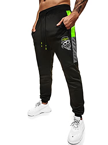 OZONEE Herren Jogginghose Hose Sport Trainingshose Sporthose Freizeithose Unifarbe Herrenhose Sweatpants Fitnesshose Sweathose Fußballhose Jogpants Joggpants 777/1713S SCHWARZ L von OZONEE