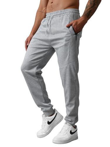 OZONEE Herren Jogginghose Hose Sport Trainingshose Sporthose Freizeithose Unifarbe Herrenhose Sweatpants Fitnesshose Sweathose Fußballhose Jogpants Joggpants 777/2839S/2 GRAU XL von OZONEE