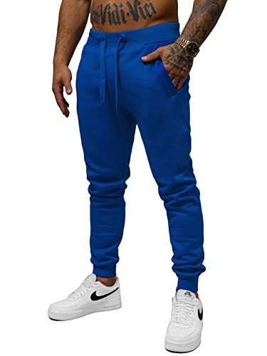 OZONEE Herren Jogginghose Hose Sport Trainingshose Sporthose Freizeithose Unifarbe Herrenhose Sweatpants Fitnesshose Sweathose Fußballhose Jogpants Joggpants 777/7733S Kobalt L von OZONEE