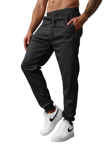 OZONEE Herren Jogginghose Hose Sport Trainingshose Sporthose Freizeithose Unifarbe Herrenhose Sweatpants Fitnesshose Sweathose Fußballhose Jogpants Joggpants 777/8971S/3 SCHWARZ XL von OZONEE