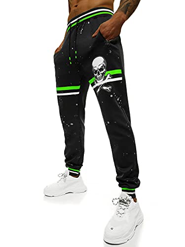 OZONEE Herren Jogginghose Hose Sport Trainingshose Sporthose Freizeithose Unifarbe Herrenhose Sweatpants Fitnesshose Sweathose Fußballhose Jogpants Joggpants 777/9685S SCHWARZ M von OZONEE