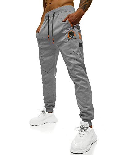 OZONEE Herren Jogginghose Hose Sport Trainingshose Sporthose Freizeithose Unifarbe Herrenhose Sweatpants Fitnesshose Sweathose Fußballhose Jogpants Joggpants JS/K10233Z GRAU M von OZONEE