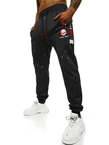 OZONEE Herren Jogginghose Hose Sport Trainingshose Sporthose Freizeithose Unifarbe Herrenhose Sweatpants Fitnesshose Sweathose Fußballhose Jogpants Joggpants JS/K10233Z SCHWARZ M von OZONEE