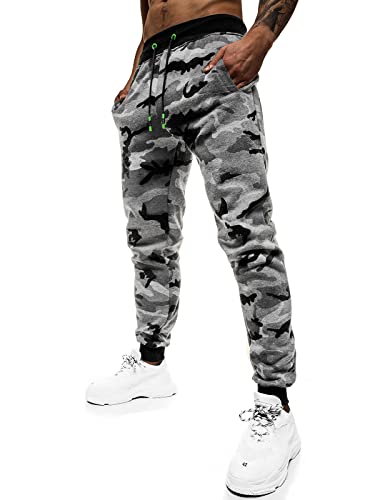 OZONEE Herren Jogginghose Hose Trainingshose Sporthose Freizeithose Motiv Herrenhose Sweatpants Fitnesshose Sweathose Fußballhose Jogpants Joggpants JS/KZ15 GRAU XL von OZONEE