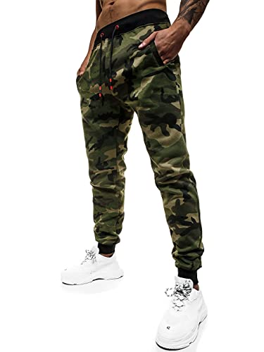 OZONEE Herren Jogginghose Hose Trainingshose Sporthose Freizeithose Motiv Herrenhose Sweatpants Fitnesshose Sweathose Fußballhose Jogpants Joggpants JS/KZ15 GRÜN L von OZONEE