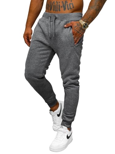 OZONEE Herren Jogginghose Hose Trainingshose Sporthose Laufhose Freizeithose Unifarbe Herrenhose Sweatpants Fitnesshose Sweathose Fußballhose Jogpants Joggpants JS/XW01Z DUNKELGRAU M von OZONEE