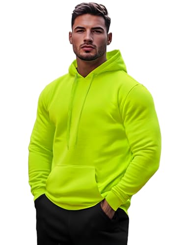 OZONEE Herren Kapuzenpullover Sweatjacke Sweatshirt Farbvarianten Kapuzenjacke Kapuzenpulli Kapuze Langarm Hoodie Sport Style Casual Fitness Training Motiv 777/3354B/72 SELADONGRÜN L von OZONEE