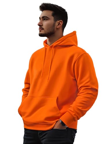 OZONEE Herren Kapuzenpullover Sweatjacke Sweatshirt Farbvarianten Kapuzenjacke Kapuzenpulli Kapuze Langarm Hoodie Sport Style Casual Fitness Training Motiv 777/3354B ORANGE M von OZONEE
