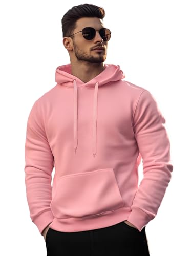 OZONEE Herren Kapuzenpullover Sweatjacke Sweatshirt Farbvarianten Kapuzenjacke Kapuzenpulli Kapuze Langarm Hoodie Sport Style Casual Fitness Training Motiv 777/3354B PUDERROSA XXL von OZONEE