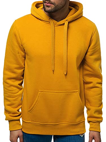 OZONEE Herren Kapuzenpullover Sweatjacke Sweatshirt Farbvarianten Kapuzenjacke Kapuzenpulli Kapuze Langarm Hoodie Sport Style Casual Fitness Training Motiv JS/2009Z Camel L von OZONEE