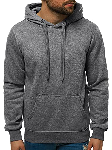 OZONEE Herren Kapuzenpullover Sweatjacke Sweatshirt Farbvarianten Kapuzenjacke Kapuzenpulli Kapuze Langarm Hoodie Sport Style Casual Fitness Training Motiv JS/2009Z DUNKELGRAU M von OZONEE