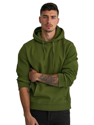OZONEE Herren Kapuzenpullover Sweatjacke Sweatshirt Farbvarianten Kapuzenjacke Kapuzenpulli Kapuze Langarm Hoodie Sport Style Casual Fitness Training Motiv JS/2009Z Khaki M von OZONEE
