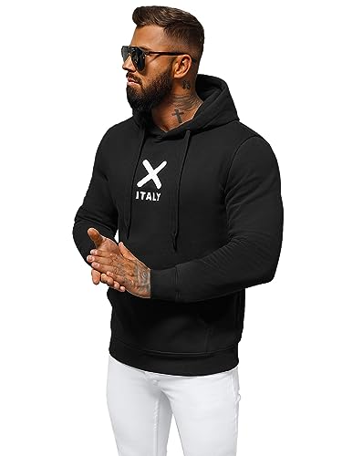 OZONEE Herren Kapuzenpullover Sweatjacke Sweatshirt Farbvarianten Kapuzenjacke Kapuzenpulli Kapuze Langarm Hoodie Sport Style Casual Fitness Training Motiv NB/MF2021Z SCHWARZ M von OZONEE